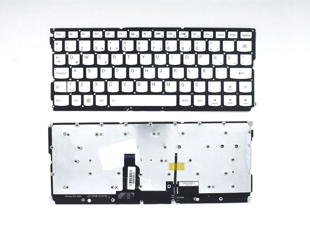 Lenovo Yoga 900S, 900S-12ISK, Notebook Klavye -Silver-TR-Işıklı