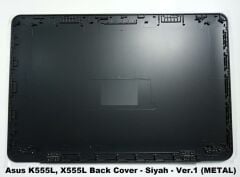 Asus A555LD, A555LF, A555LI Back Cover - Siyah - Metal Kasa