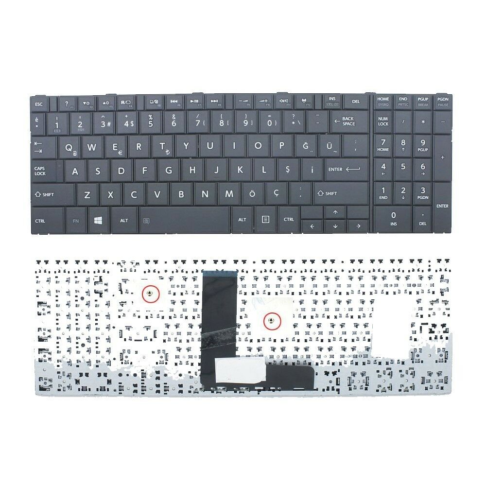 Toshiba C50-B1001 C50-B2001 Klavyesi -Siyah- TR - Çerçevesiz Tip