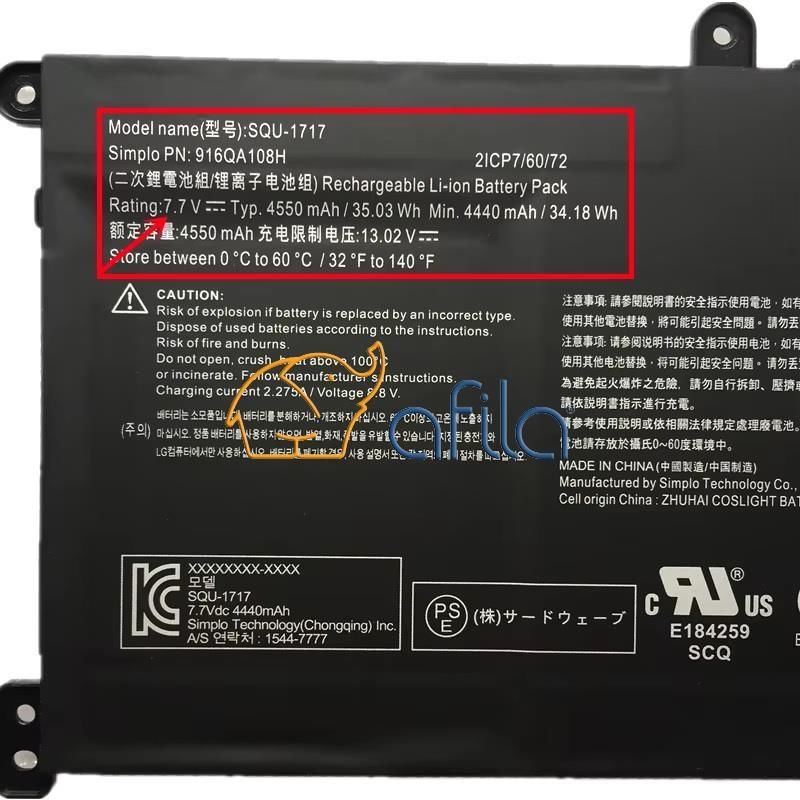 Casper Nirvana S500.1021-8D50R-G Notebook Bataryası, Pili Ver.1 / 7.7V