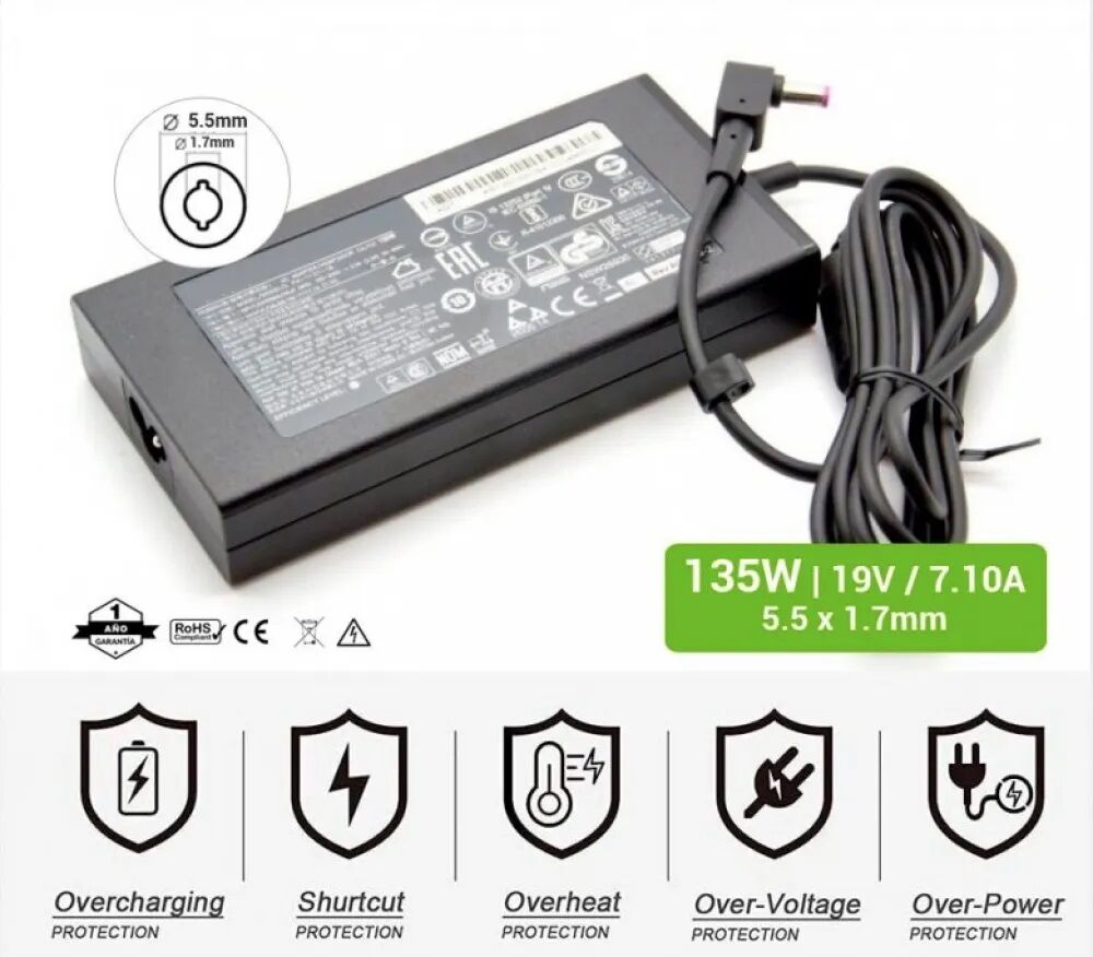 Acer Predator Triton 300 Pt315-52G N20C3 Şarj Adaptörü (135W)