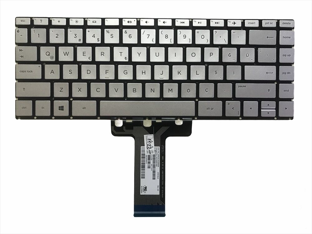 HP 240 G8 (34N94ES5) uyumlu Notebook Klavyesi, Laptop Tuş Takımı (Silver, Gri TR)