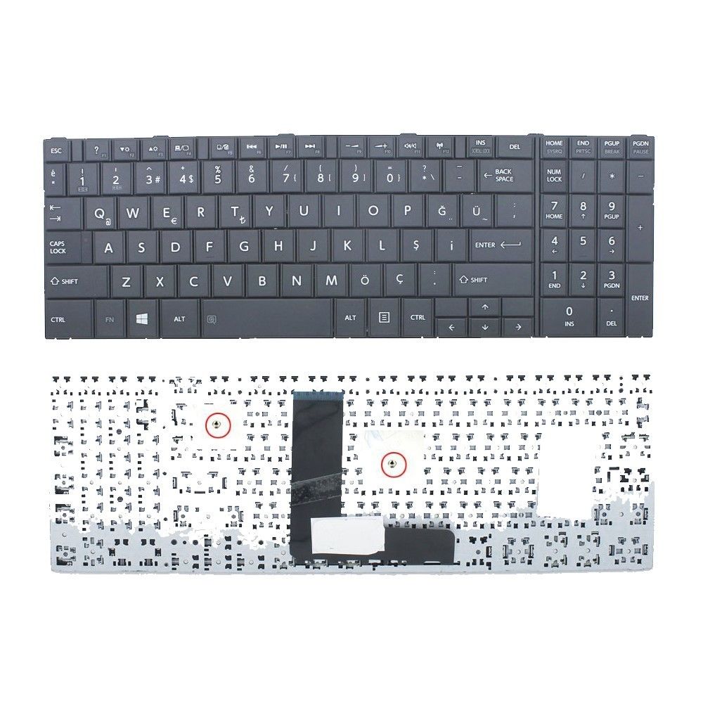 Toshiba C55D-B C50A-B Klavyesi - Siyah - TR - Çerçevesiz Tip