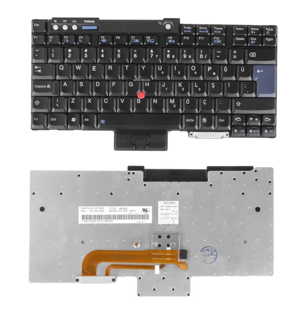 Lenovo ThinkPad T400 T500 Notebook Klavyesi - TR