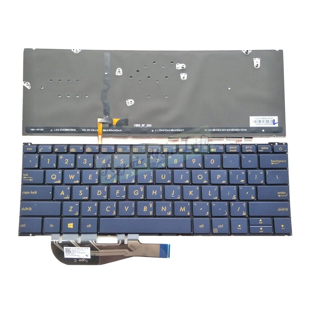 Asus UX390U UX390Ua Notebook Klavye - Tuş Takımı / Koyu Mavi - TR - Backlit