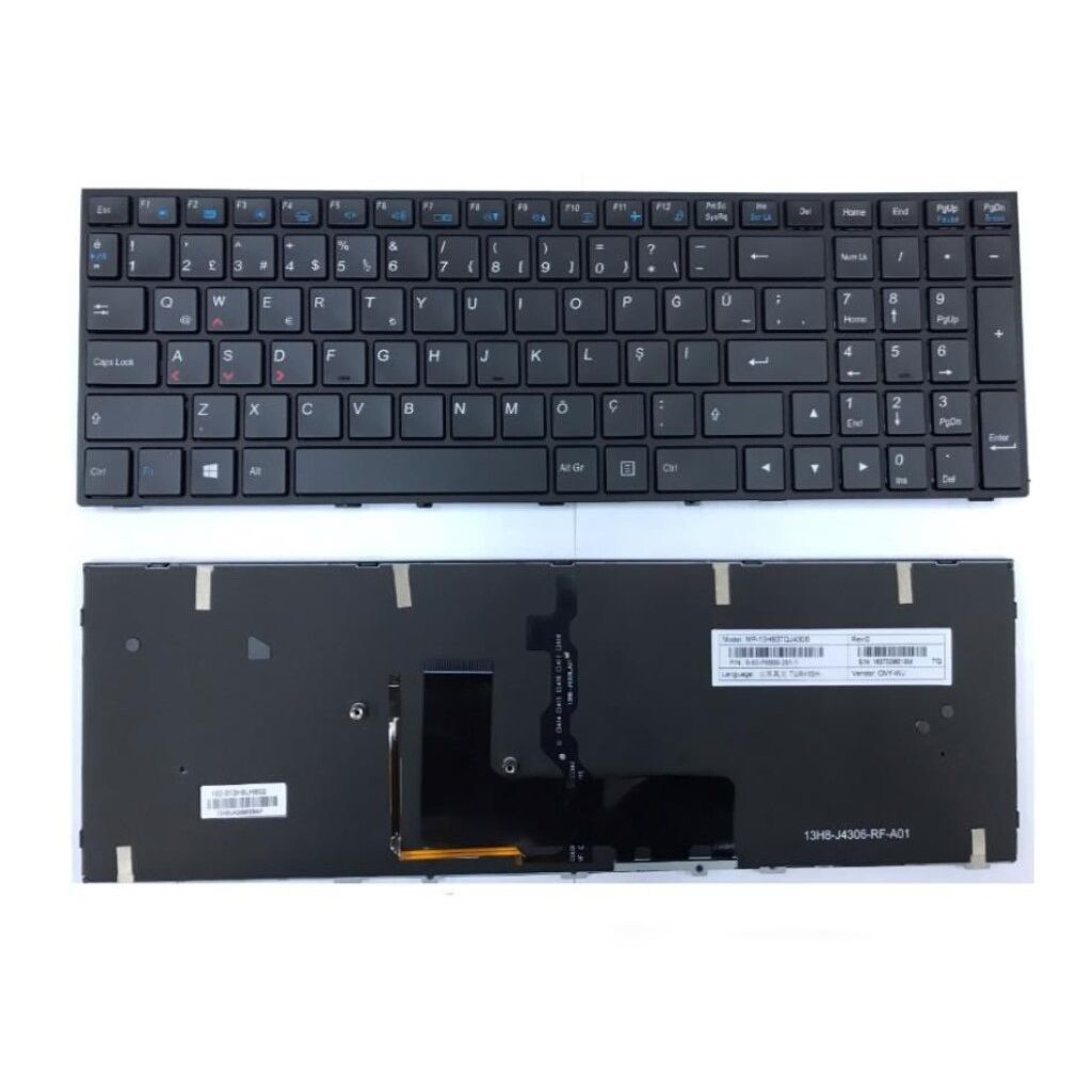 Monster Abra A7 V6.1.2 A7 V6.1.3 Notebook Klavye Siyah TR ışıklı