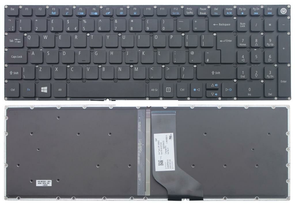 Acer Aspire E5-573 Notebook Klavye - Siyah - TR - Backlit