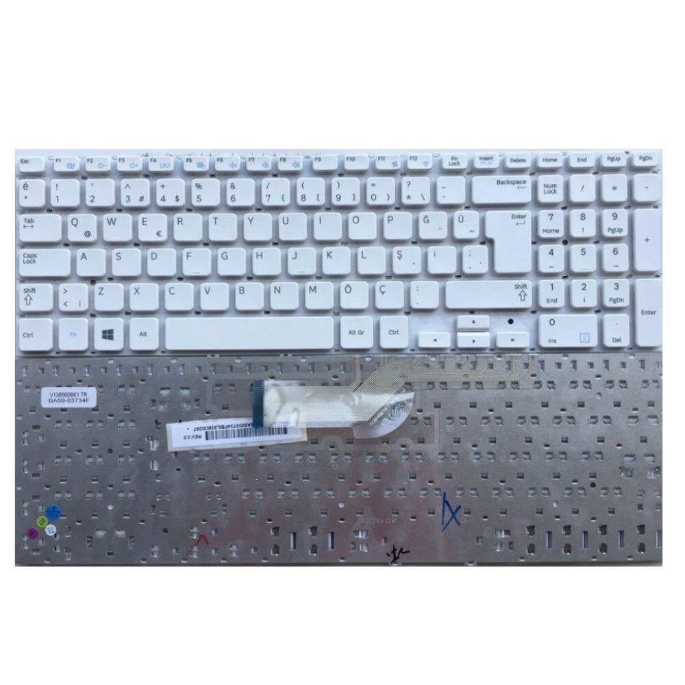 Samsung NP270E5E, NP270E5E-K01TR, Notebook Klavyesi - Beyaz - TR