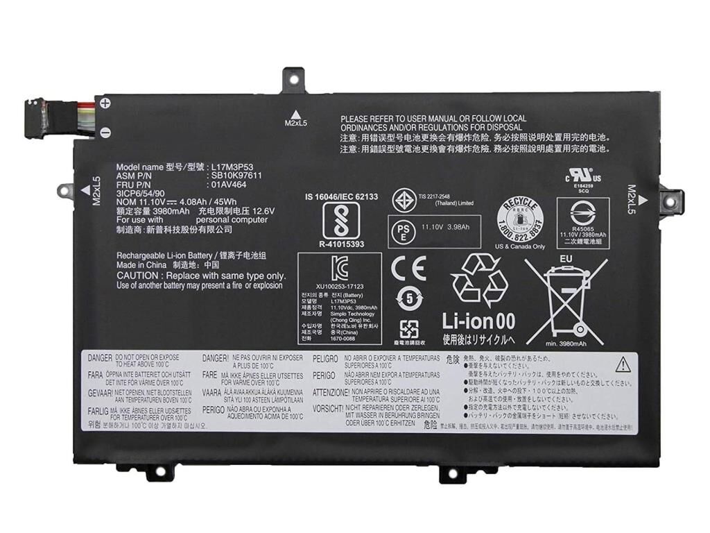 Lenovo L17L3P52 Notebook Bataryası, Laptop Pili