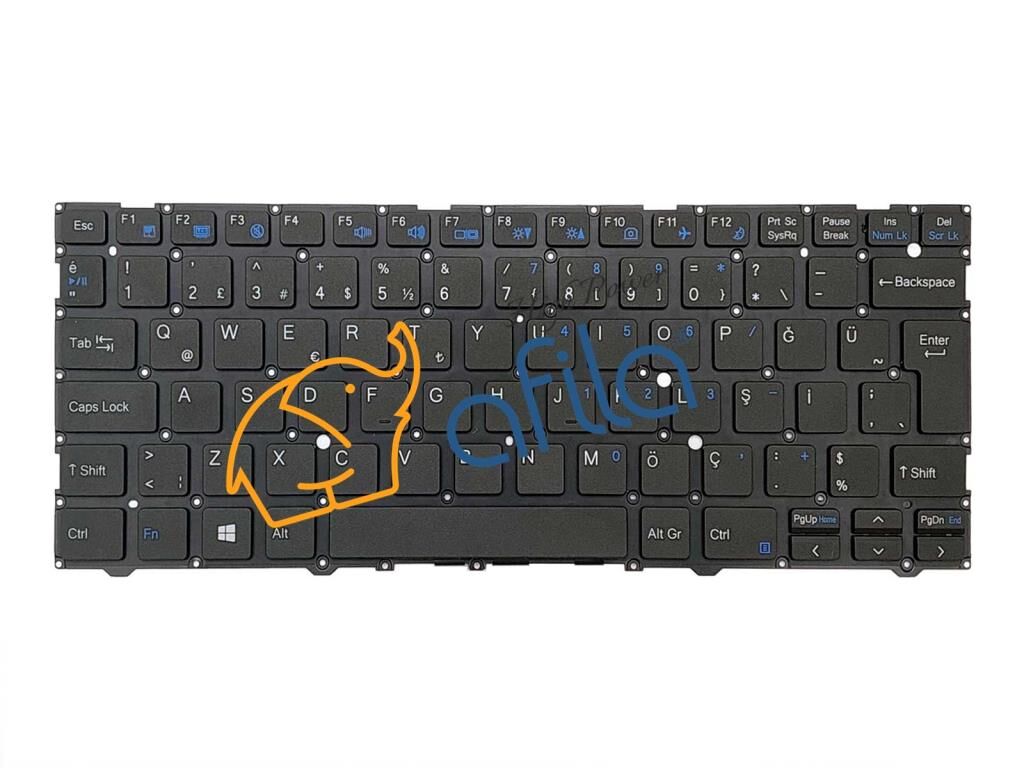 Casper Nirvana X400.1005-4Q00P-S-F Notebook Klavyesi, Laptop Tuş Takımı (Siyah TR) - Ver.2