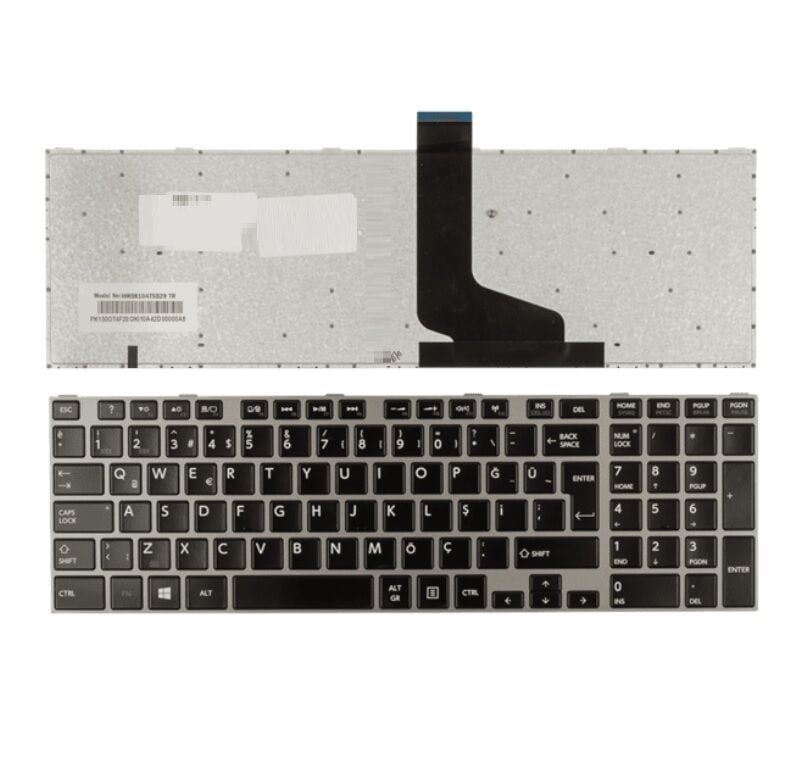 Toshiba L855-113 9Z.N7USV.001 Notebook Klavyesi (Siyah TR) Füme Çerçeveli