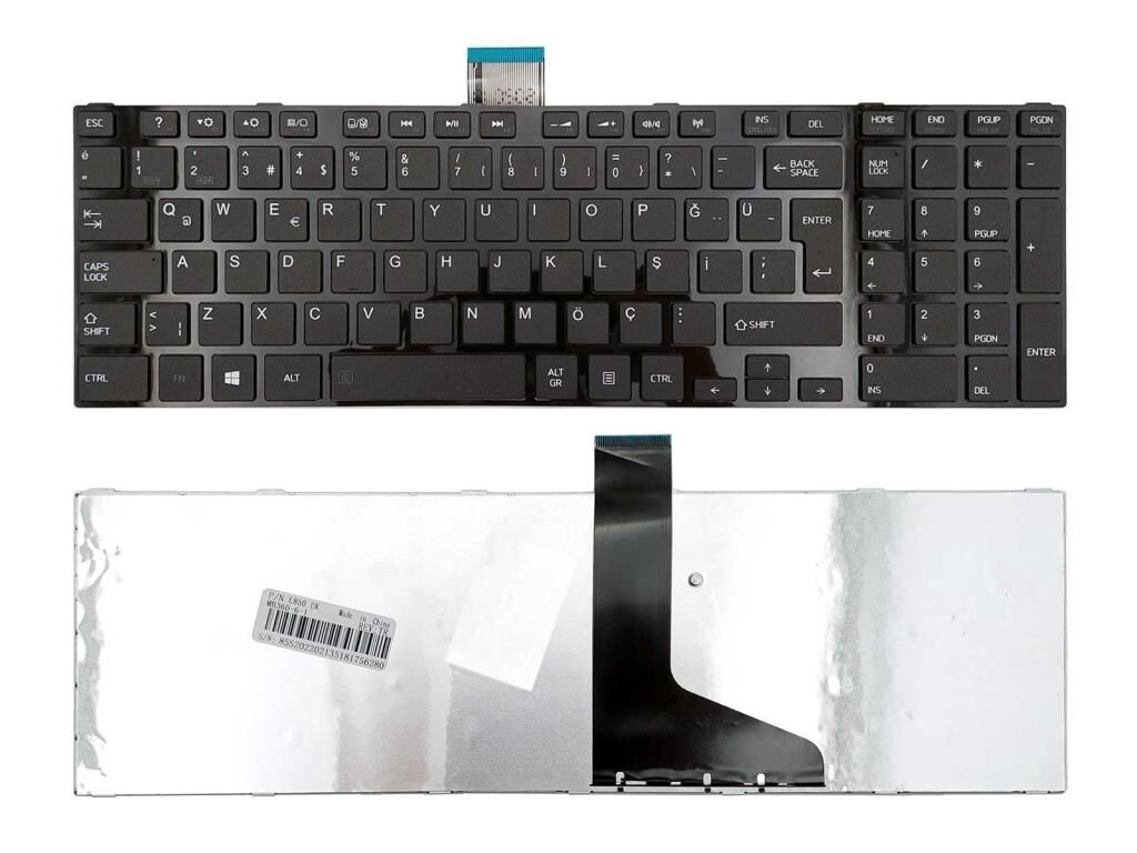 Toshiba C855-1QP, PSCBWE-01200KTE Notebook Klavyesi (Siyah TR)