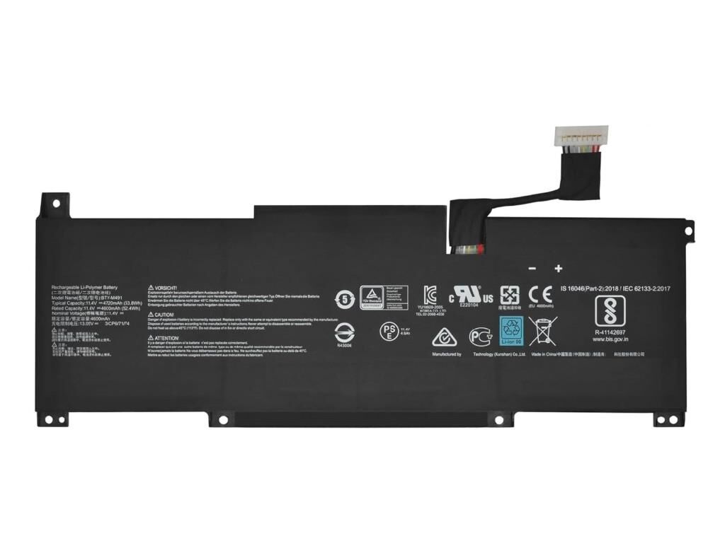 MSI Modern 15 B7M Notebook Bataryası, Laptop Pili - (Beyaz Soket - 10 Pin)