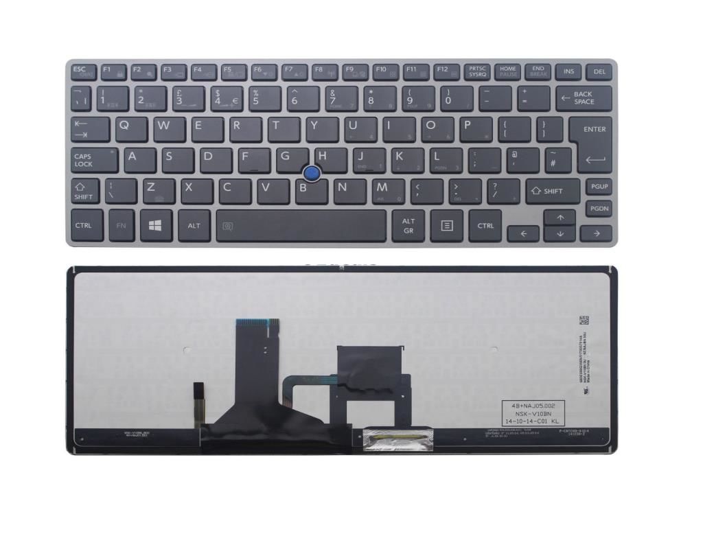 Toshiba Z30-A-13W Z30-A-10P Notebook Klavye - Siyah- TR - Işıklı