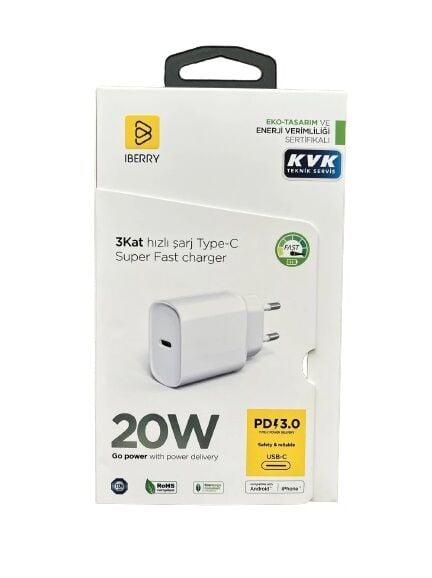 iPhone 11, 11 Pro, 11 Pro max Adaptör, Şarj Cihazı 20W Type-C Başlık (KVK Servis)