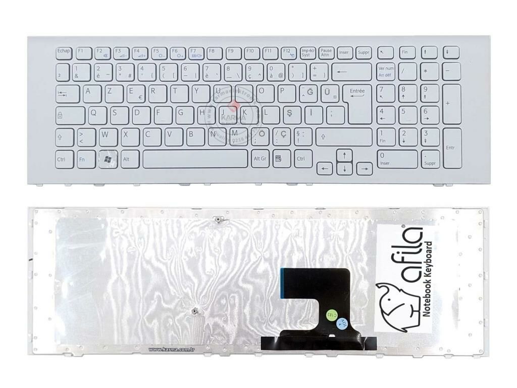 Sony Vaio PCG-91211, PCG-91311 116646G, AEHK2A00010 Notebook Klavyesi, Beyaz TR Çerçeveli