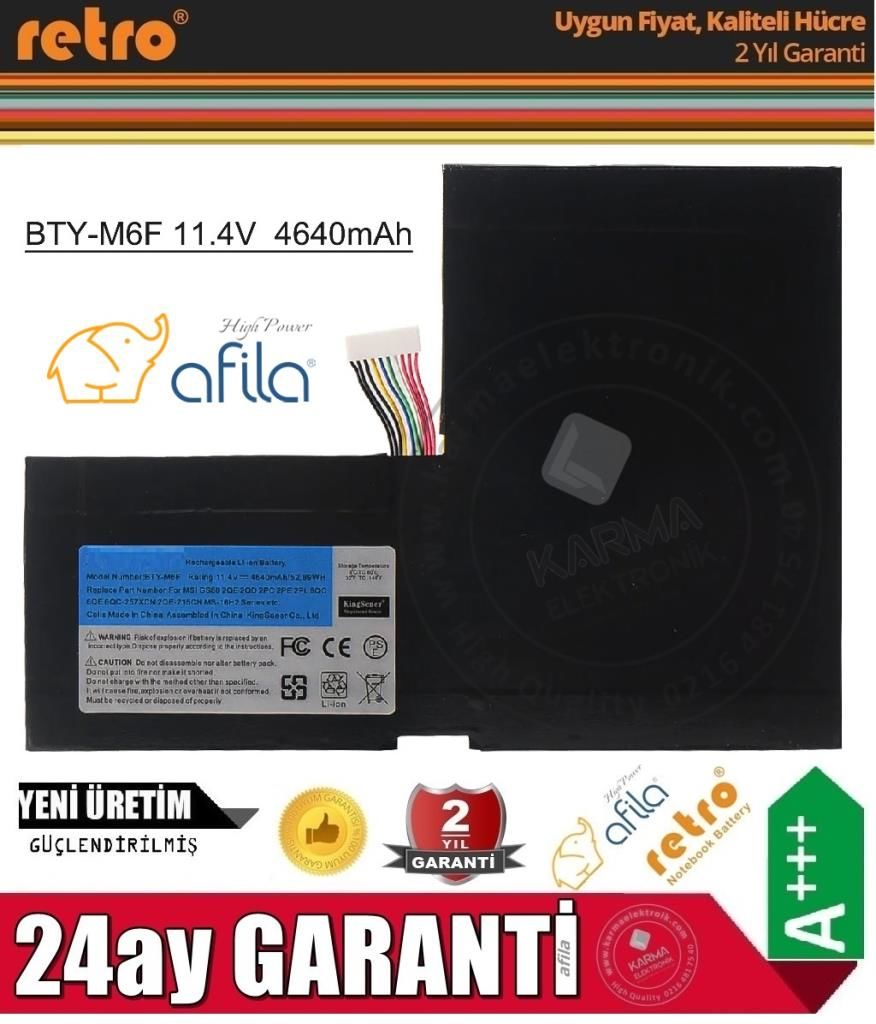 MSI GS60 GS60 GS60 2PL GS60 2QD GS60 2QE Notebook Bataryası, Pili